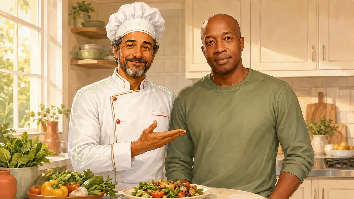 Chef Freedom and Pops in the kitchen