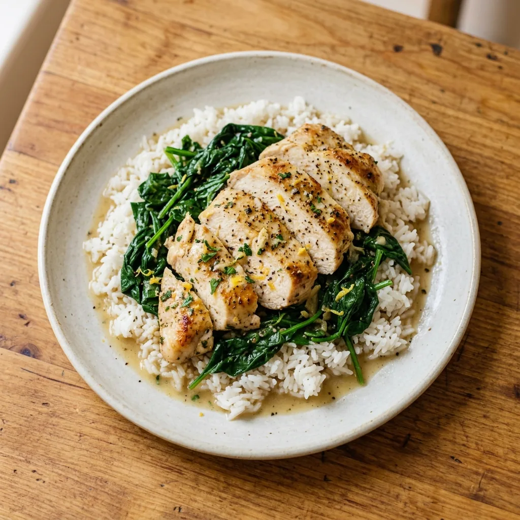 Lemon Garlic Chicken and Spinach