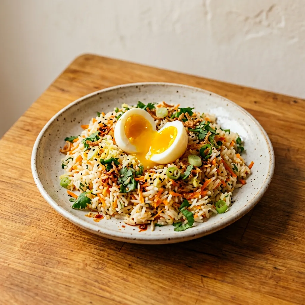 Carrot Ginger Rice with Egg