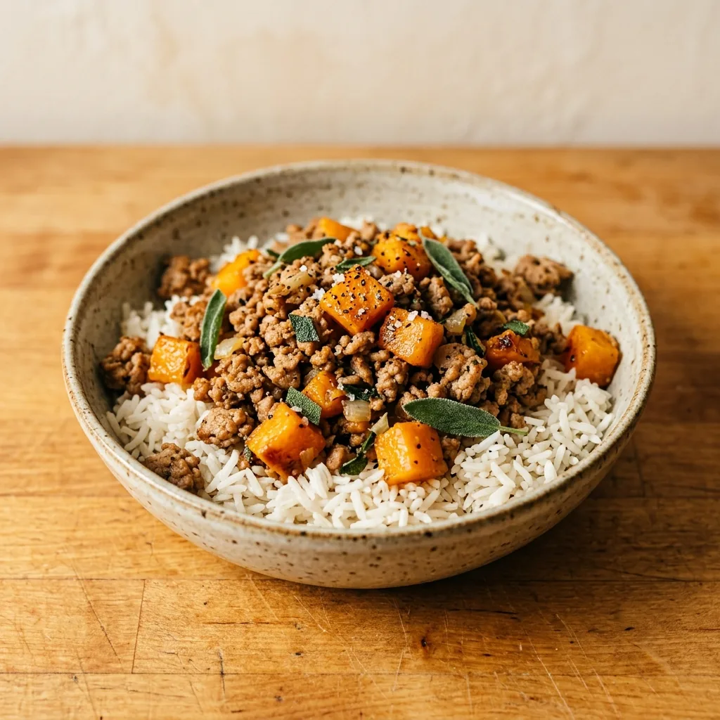 Turkey Squash Rice Bowl