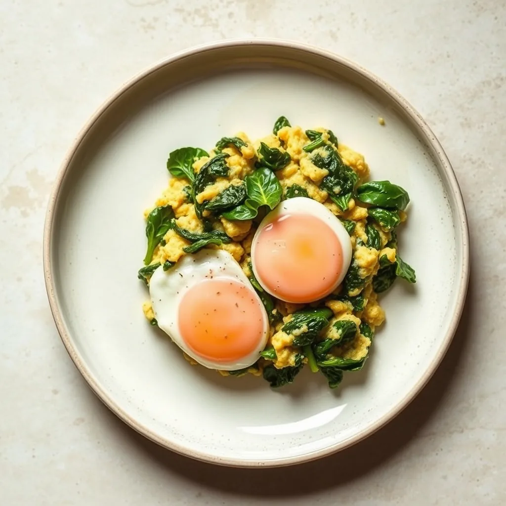 Korean Egg and Spinach Scramble