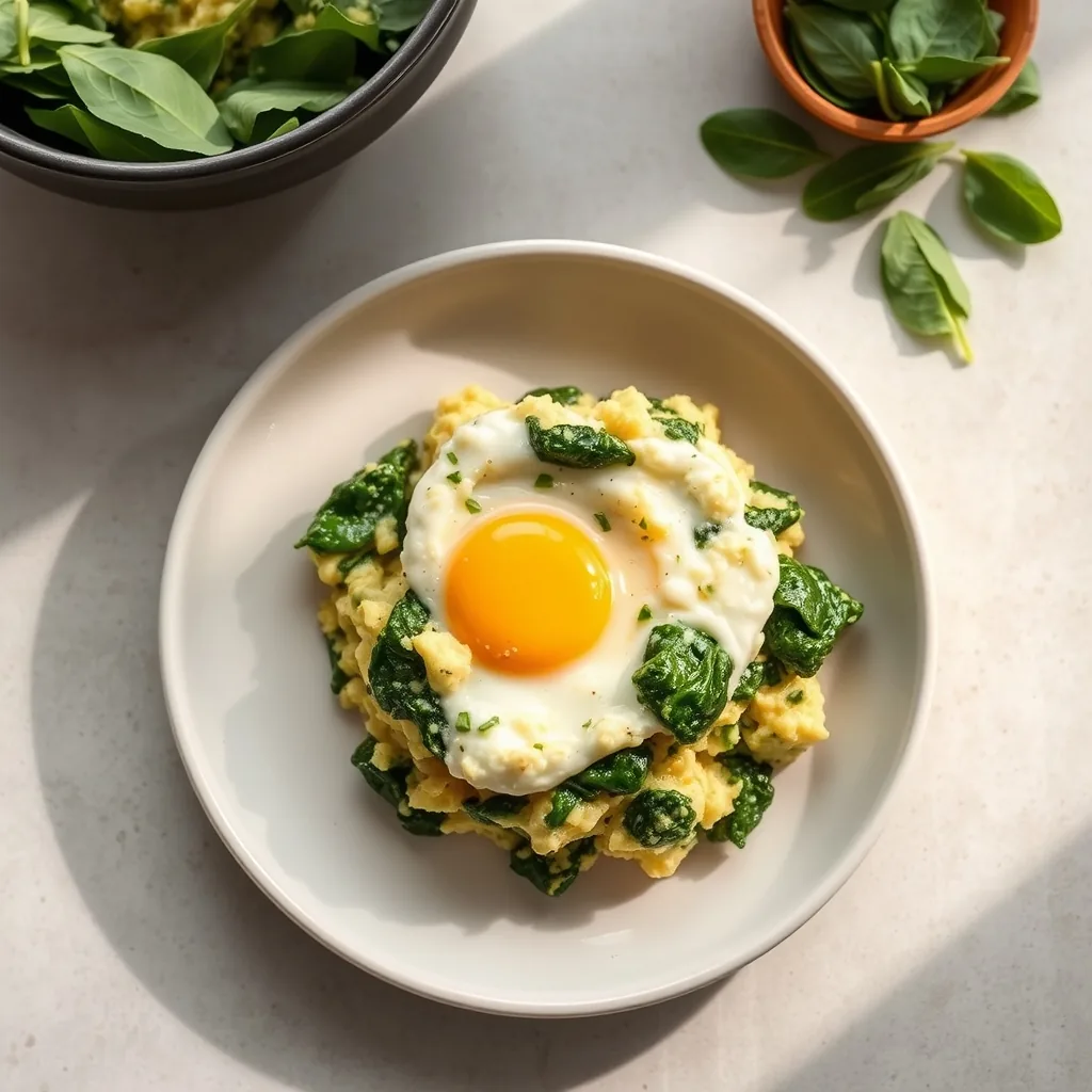 Vietnamese Egg and Spinach Scramble