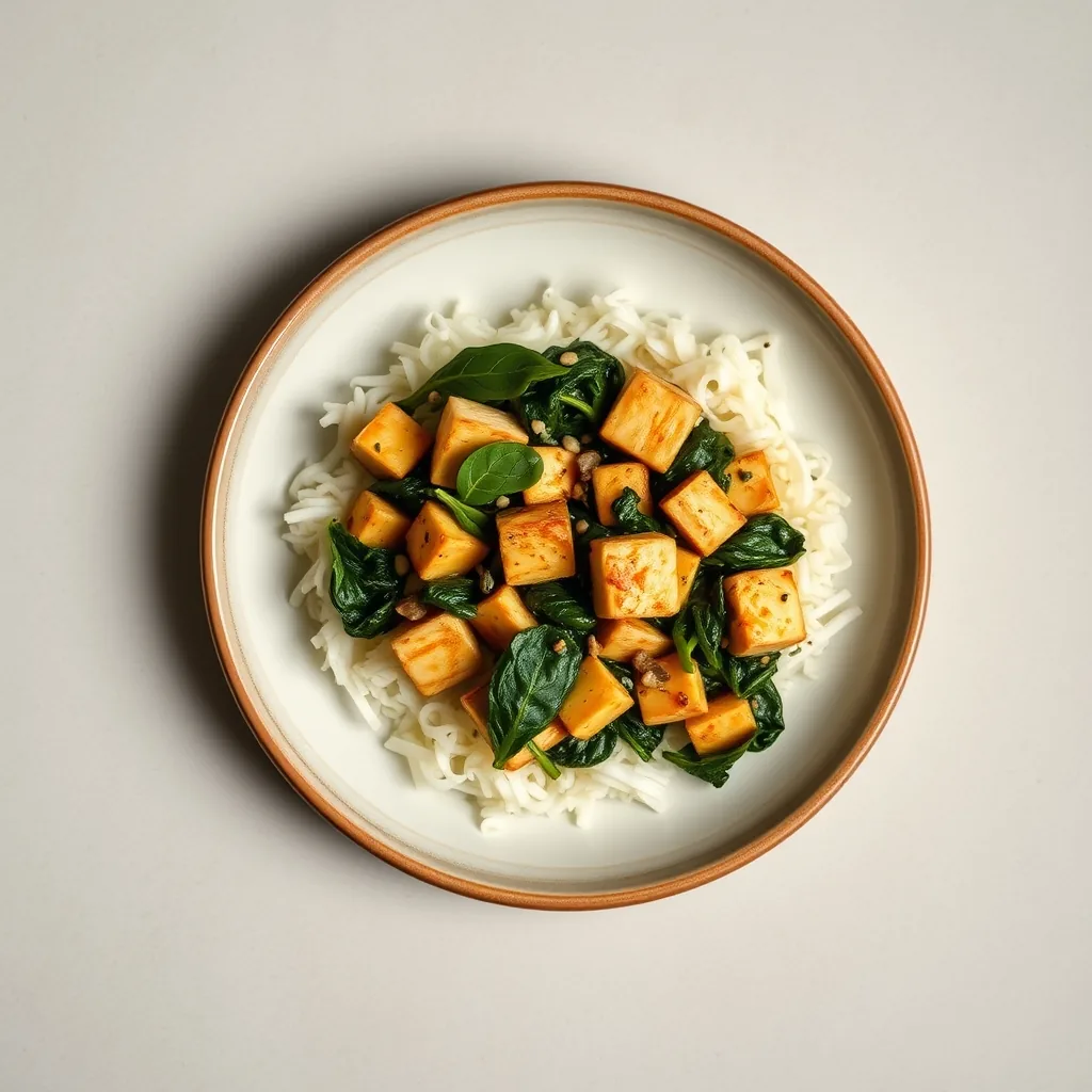 Vietnamese Tofu and Spinach Scramble