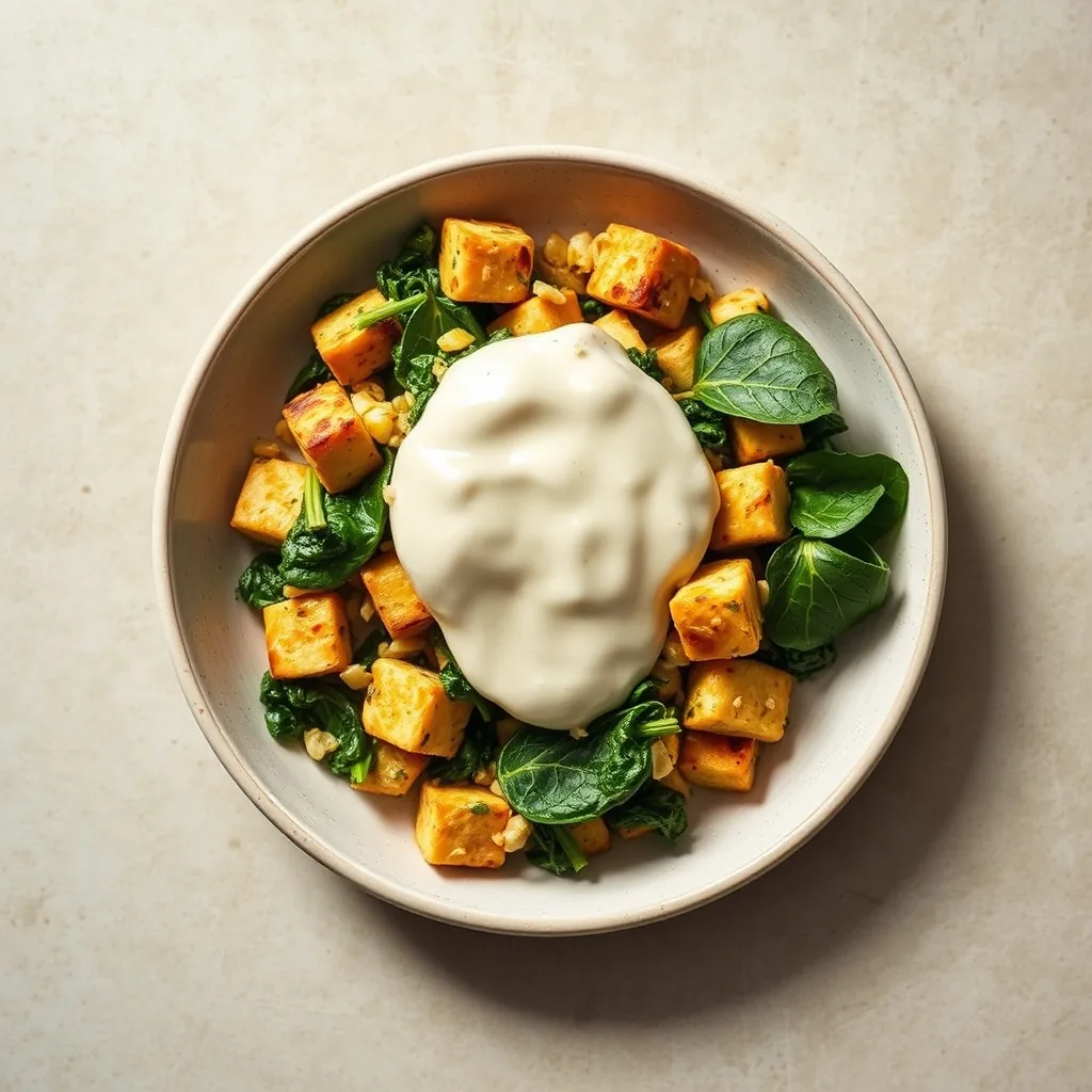 Thai Tofu and Spinach Scramble