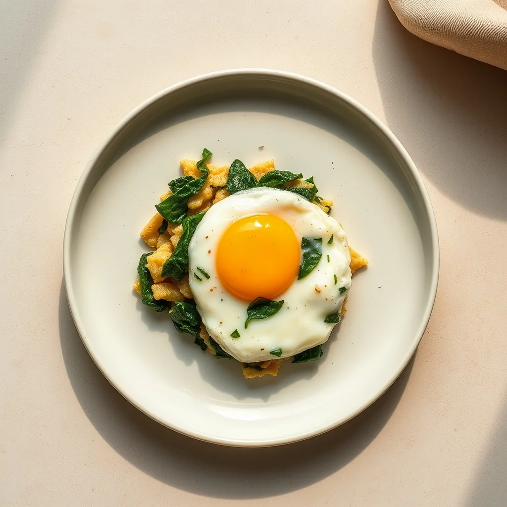 Chinese Egg and Spinach Scramble
