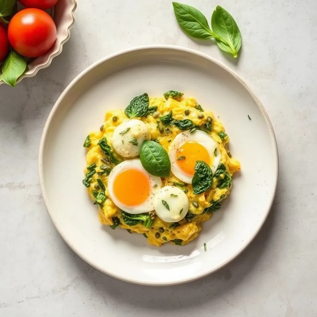 Italian Egg and Spinach Scramble