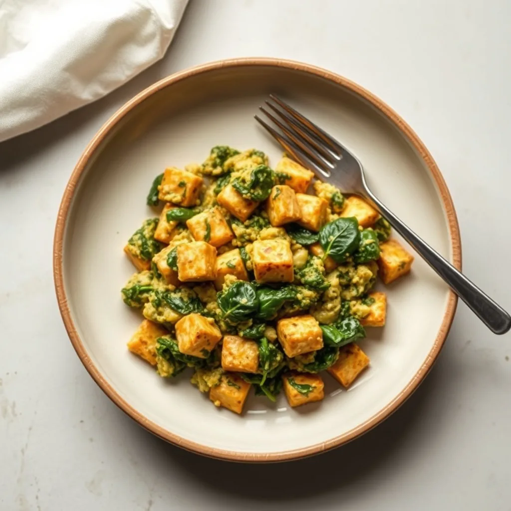 Mexican Tofu and Spinach Scramble