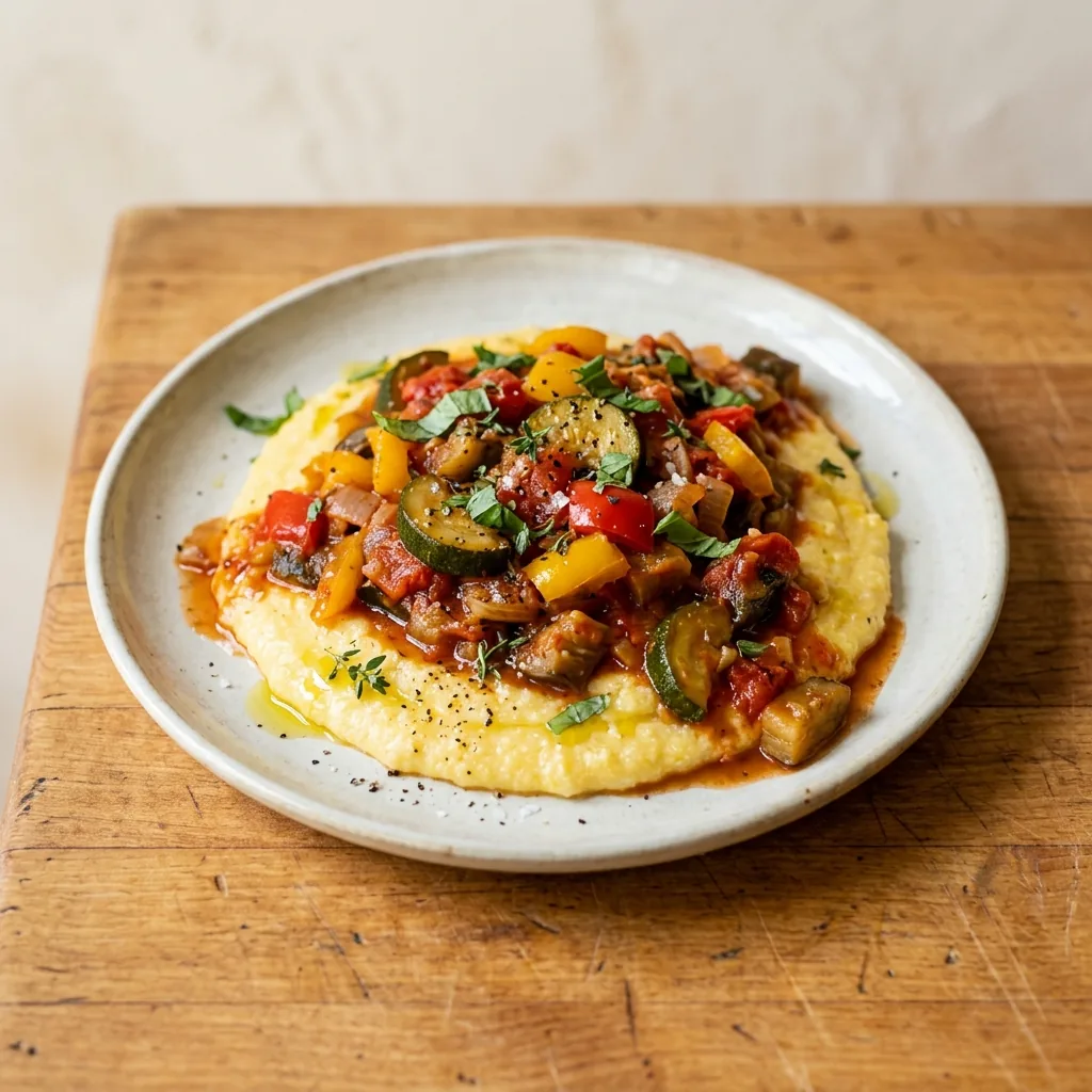Ratatouille over Polenta