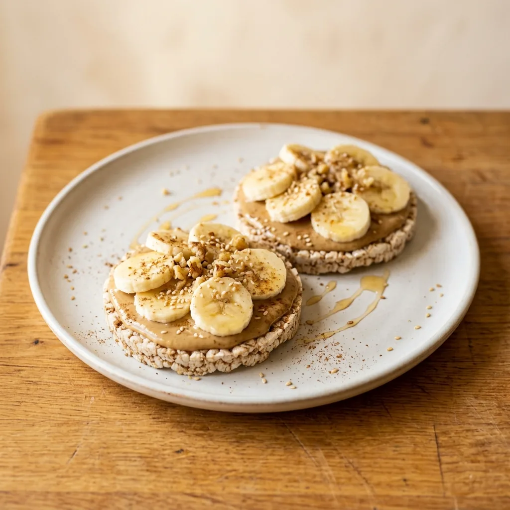 Rice Cakes with Tahini and Banana